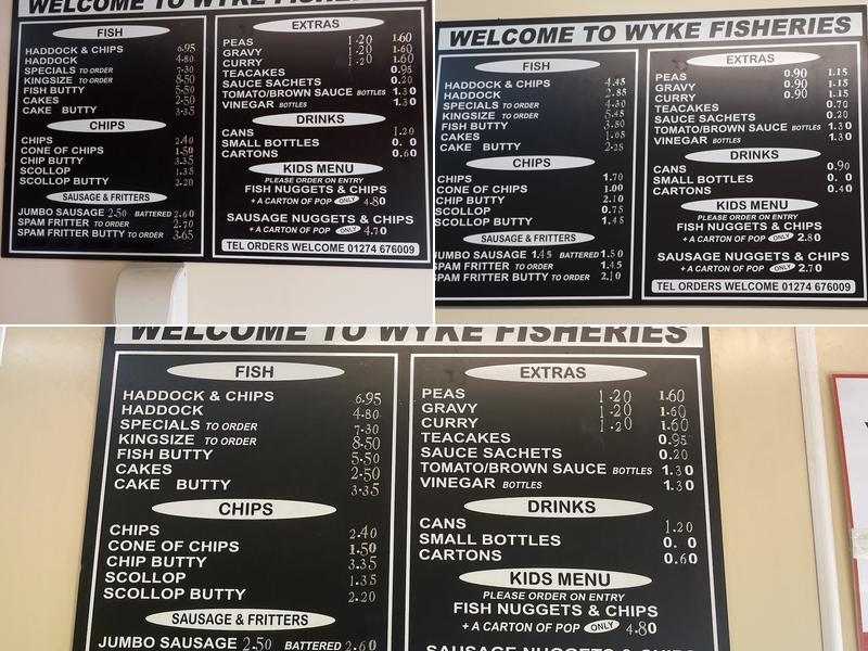 Wyke Fisheries Menu