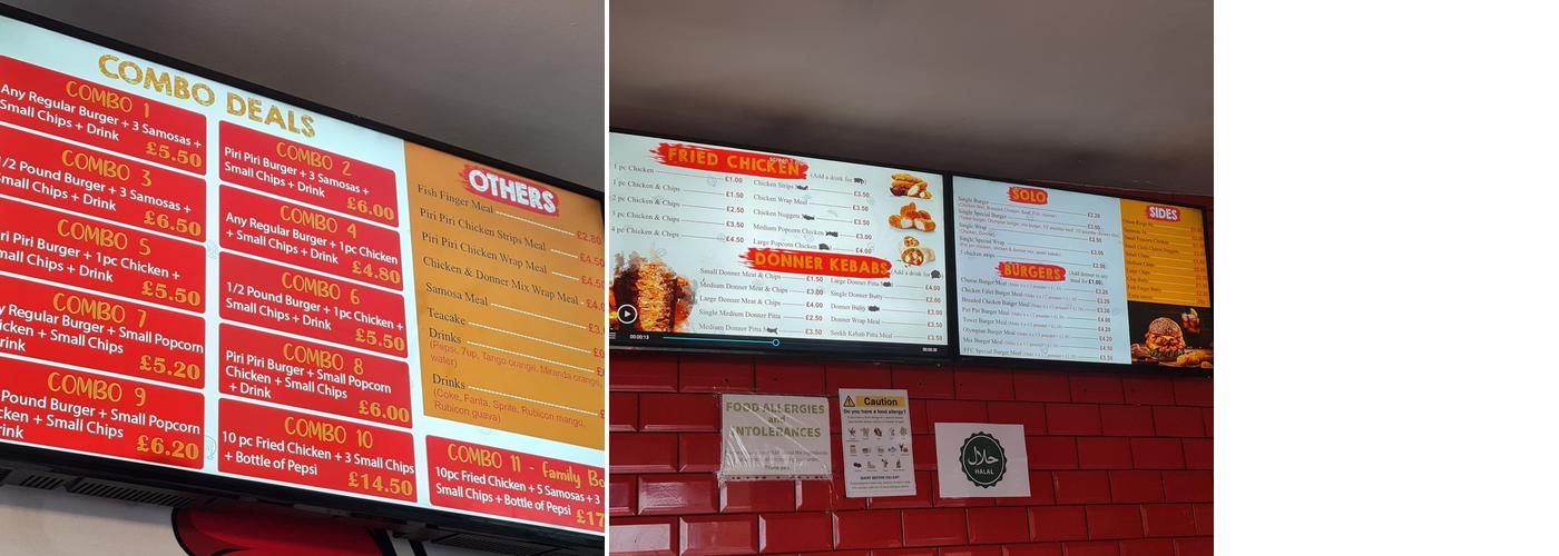 Fresh Fried Chicken Menu