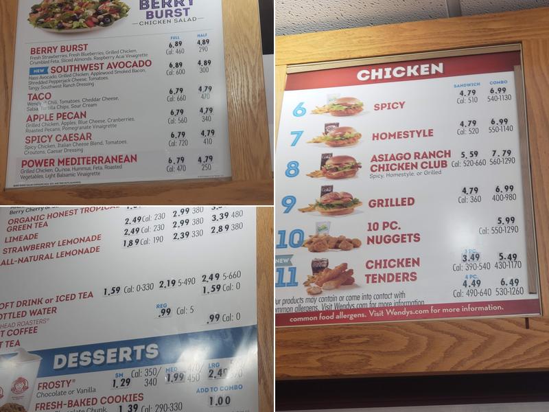Wendy's Menu