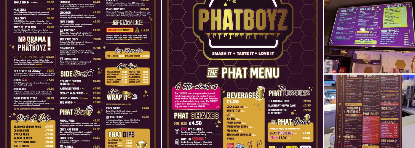 Phatboyz Bradford Menu
