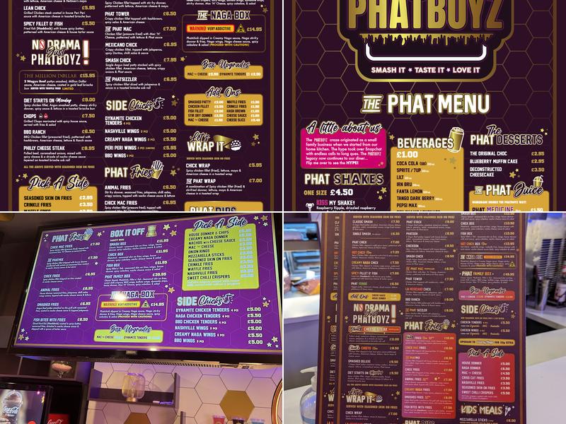 Phatboyz Bradford Menu