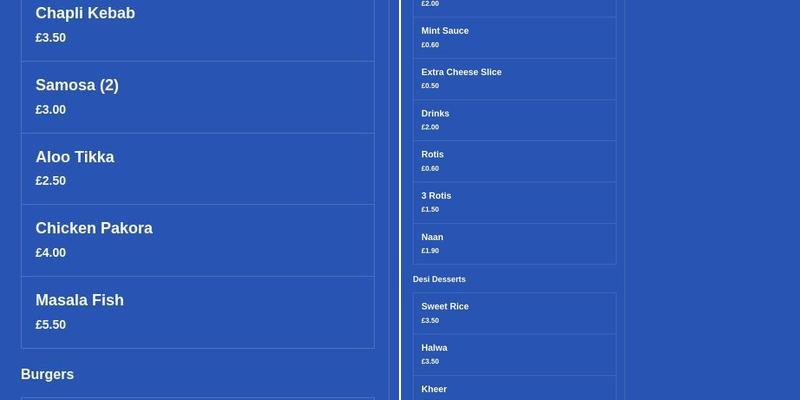 Bismillah Roti House Menu