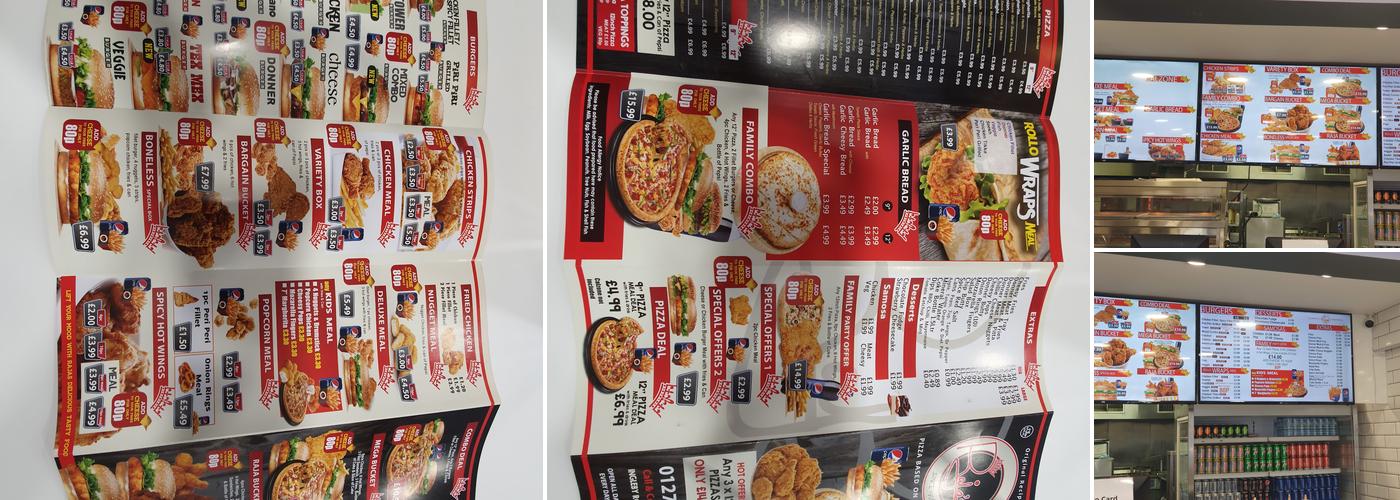 Rajas Original BD8 (Ingleby Road) Menu