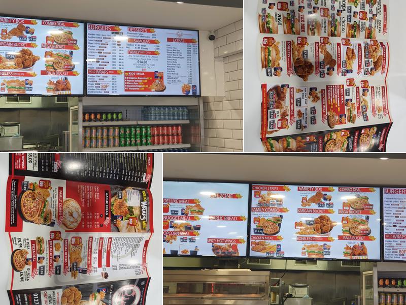 Rajas Original BD8 (Ingleby Road) Menu