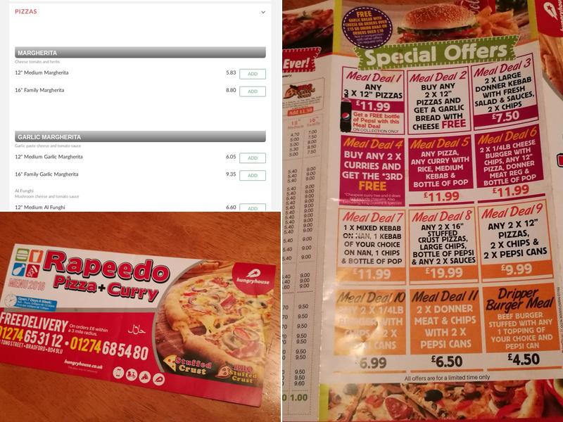 Rapeedo Pizza Menu
