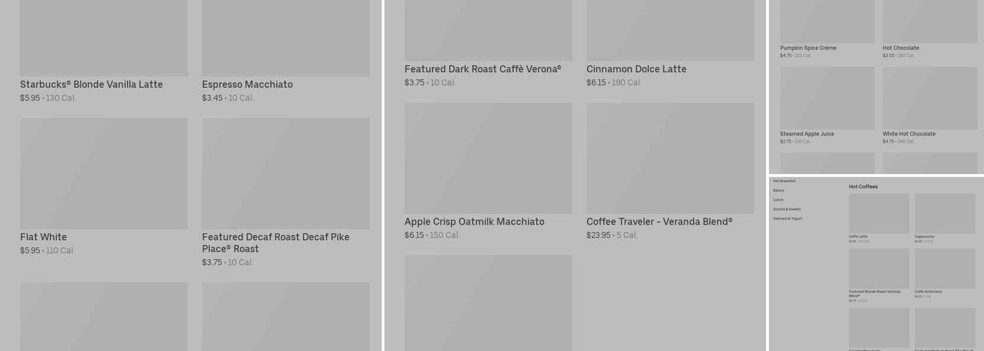 Starbucks Coffee Company Menu