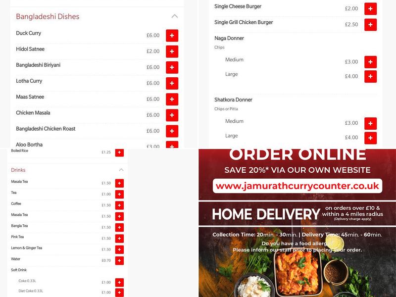 Jamurath Curry Counter & Cafe Menu
