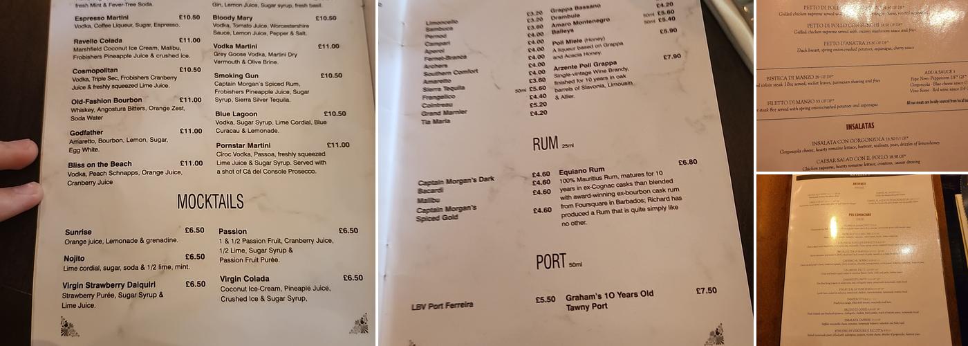 Ravello Menu