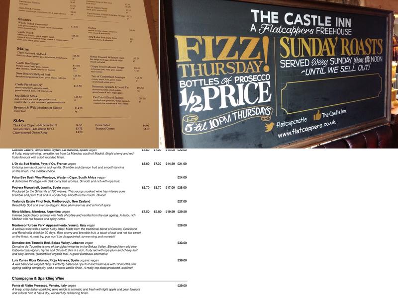 The Castle Inn Menu