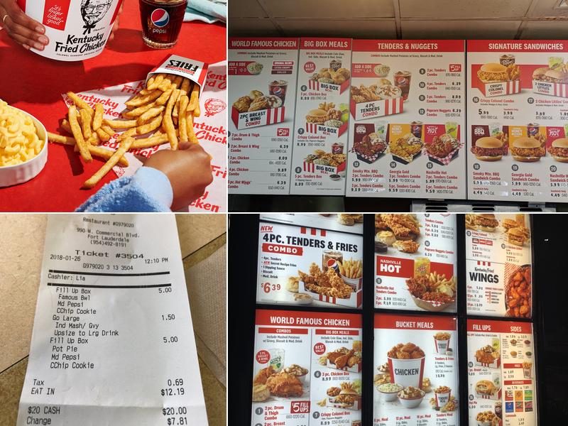 KFC Menu