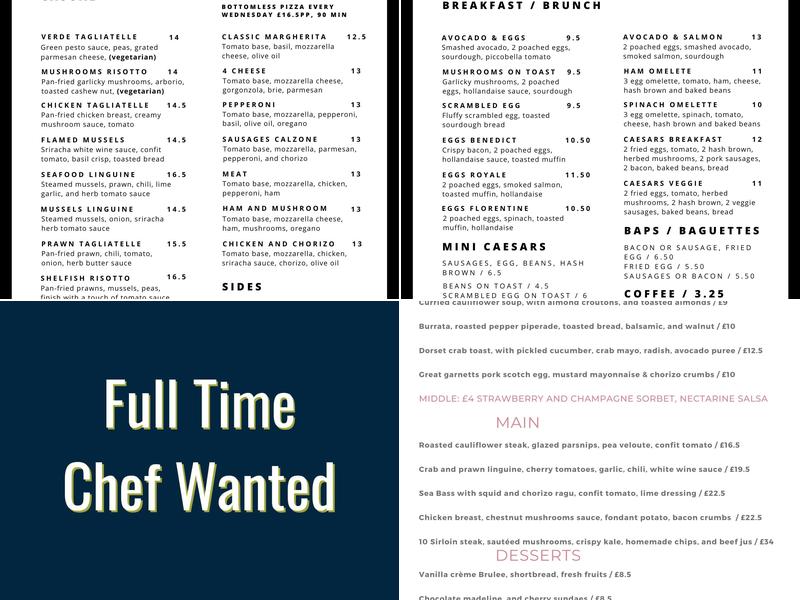 Caesars @ Dolphin Menu