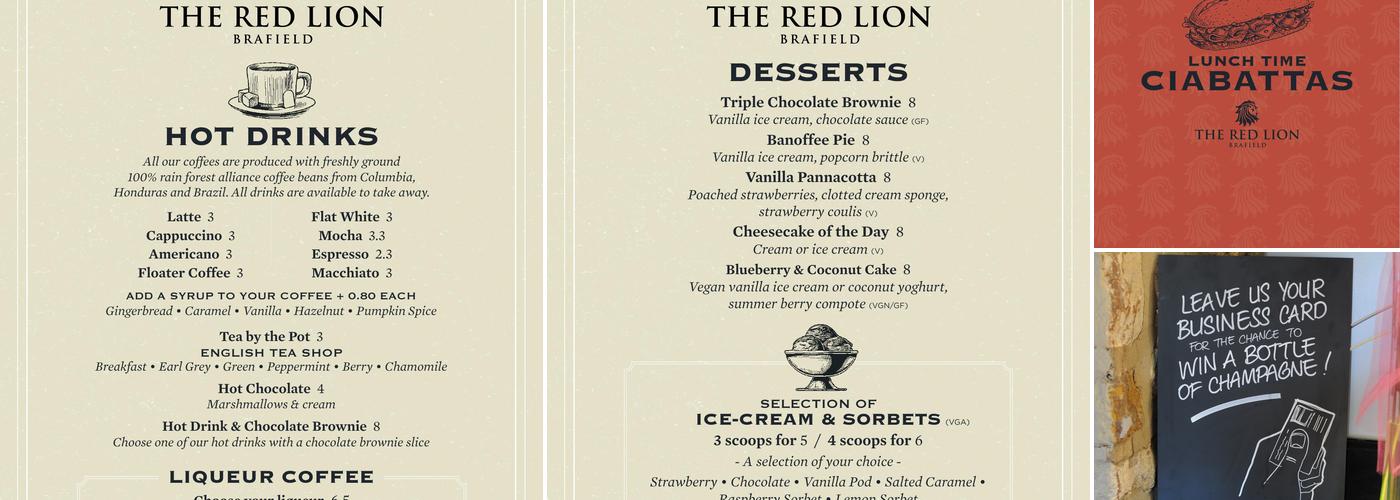 The Red Lion Menu