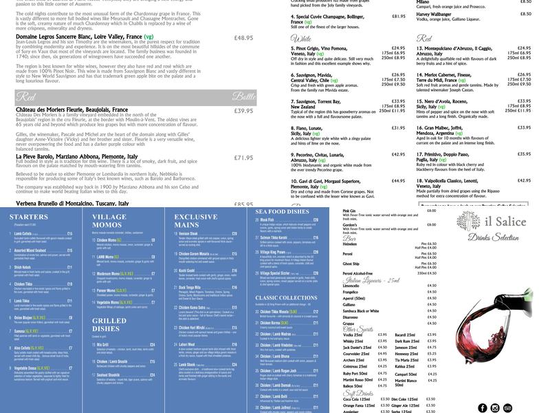 il Salice Italian Restaurant Menu
