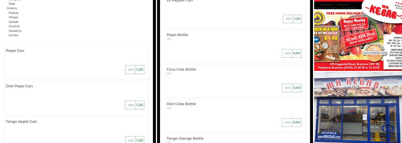 Mr Kebab Menu