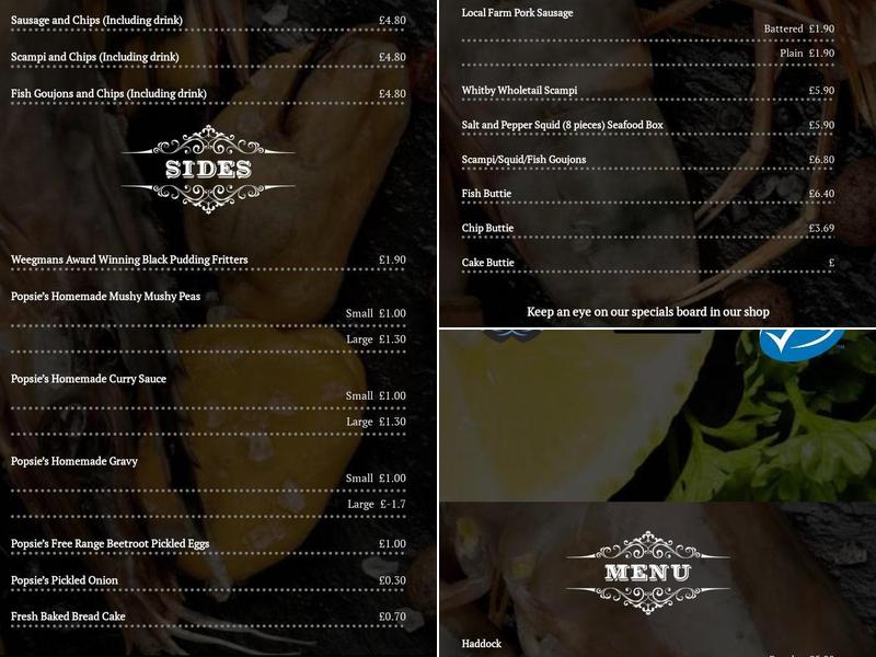 Popsies of Bramhope Menu