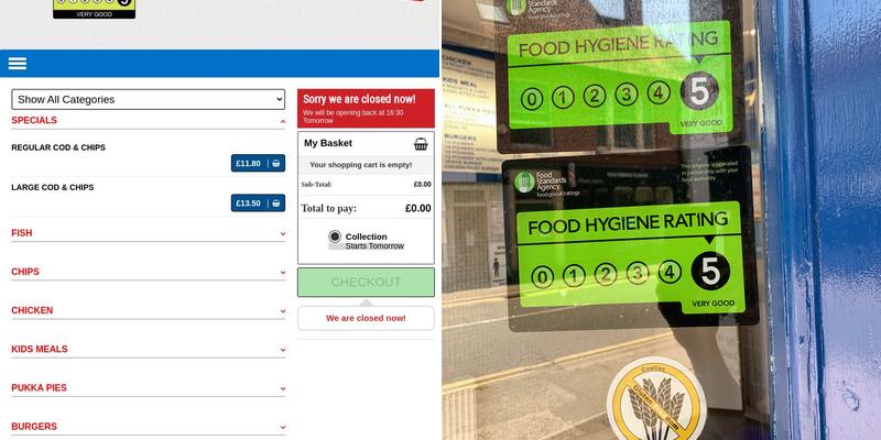 Kingfish bramley Menu