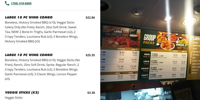 Wingstop Menu