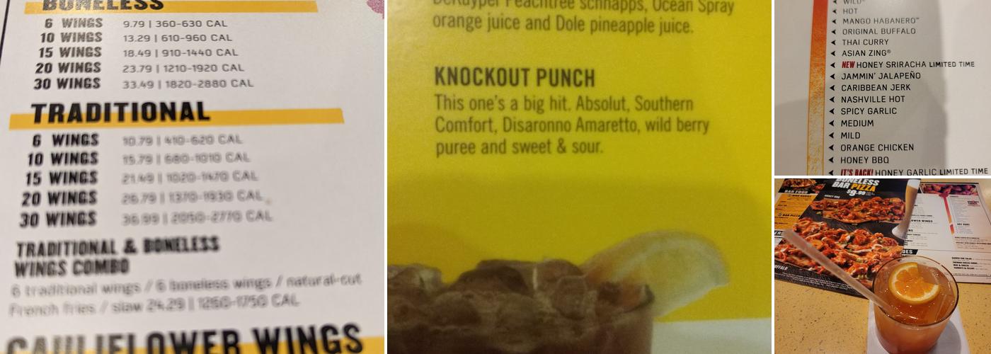 Buffalo Wild Wings Menu