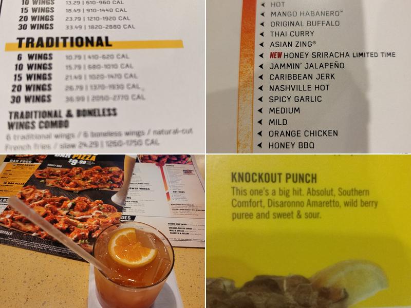 Buffalo Wild Wings Menu