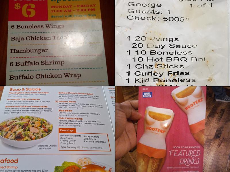 Hooters Menu