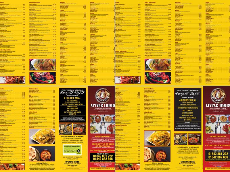 Little India Lakenheath Menu