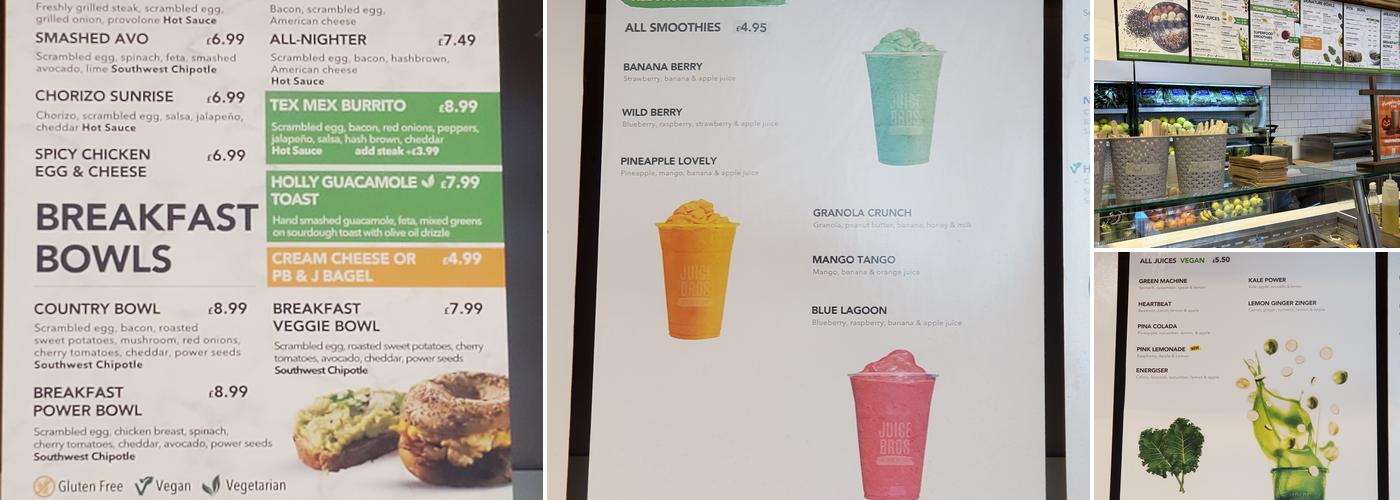 Juice Bros Menu