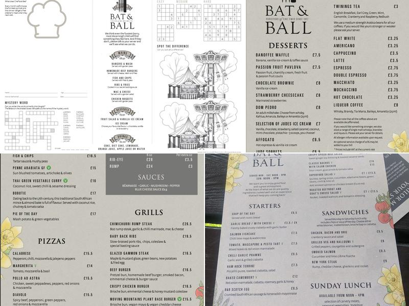 Bat & Ball Menu