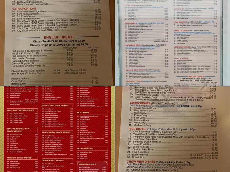 Treasure Chinese & Fish + Chip Takeaway Menu