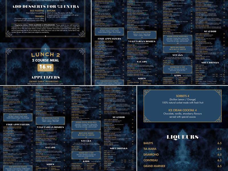 Kervan Kitchen Brentwood Menu