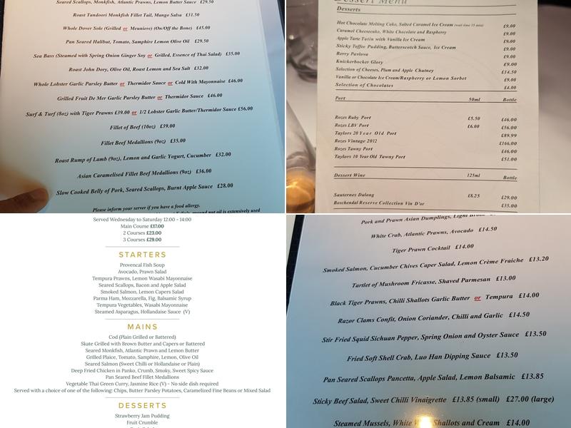 Felix Warley Ltd Menu
