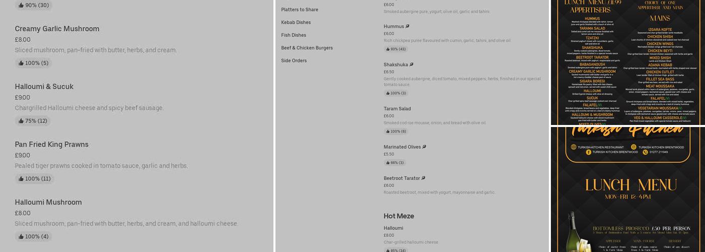 Turkish Kitchen Brentwood Menu