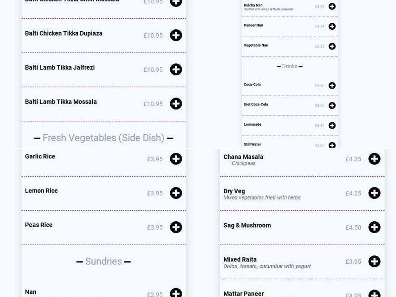 Shenfield Tandoori Takeaway Menu