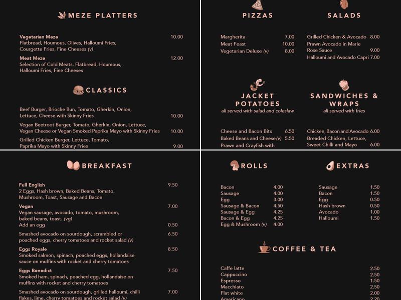 Hollands Wine Bar Menu