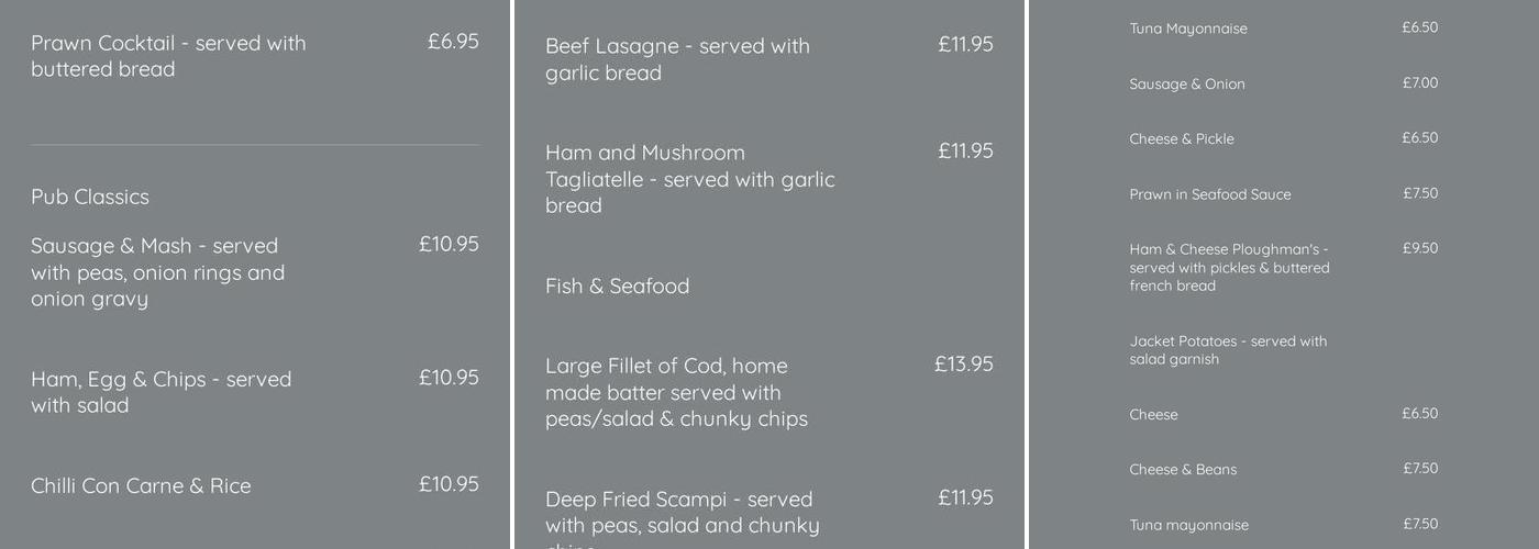 The Shepherd Inn Kelvedon Hatch Menu
