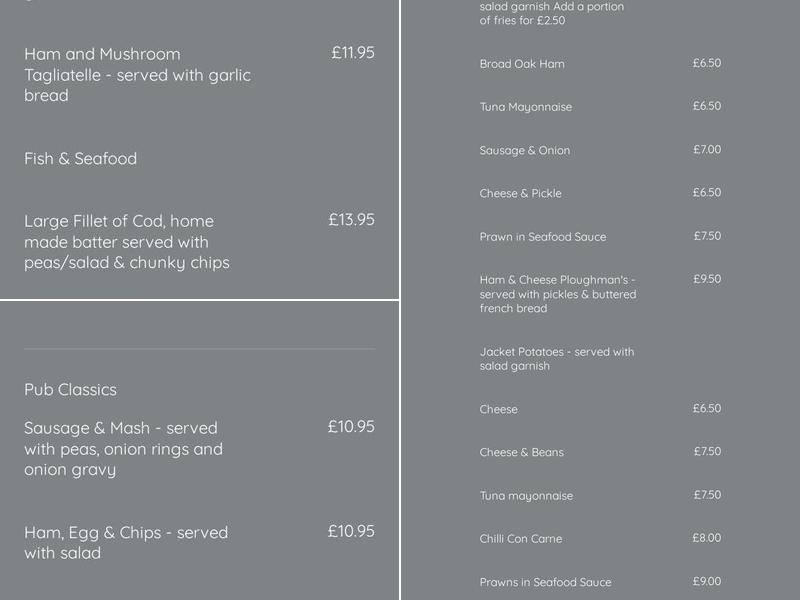 The Shepherd Inn Kelvedon Hatch Menu