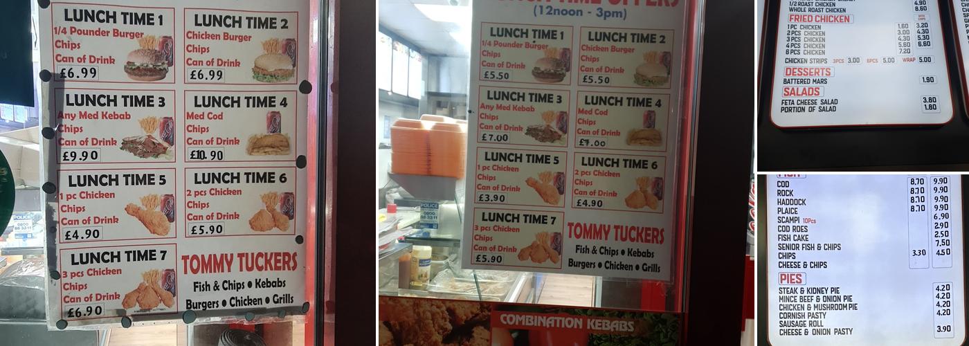 Tommy Tuckers Menu