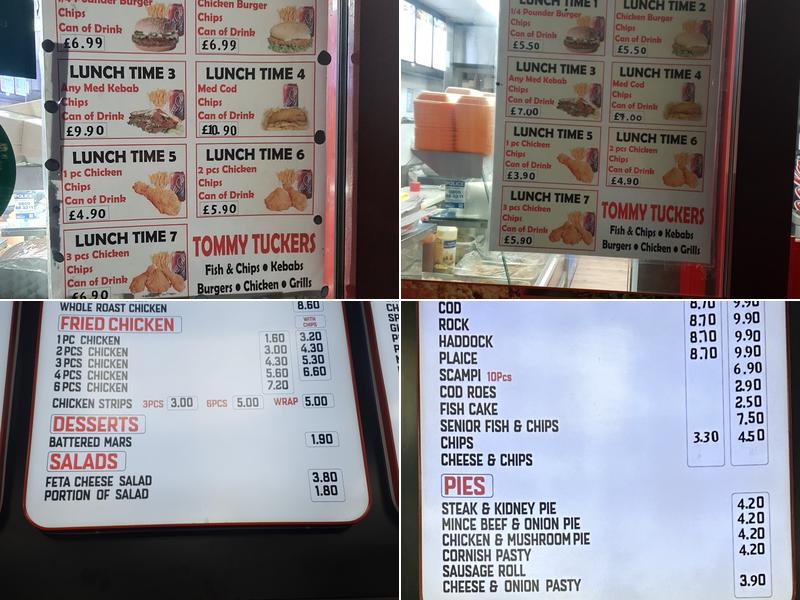 Tommy Tuckers Menu