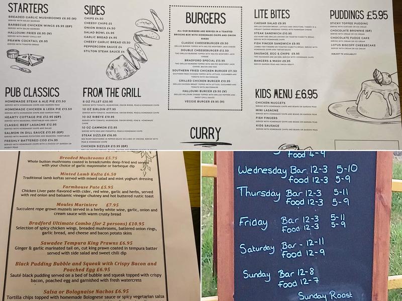 The Bradford Arms Menu