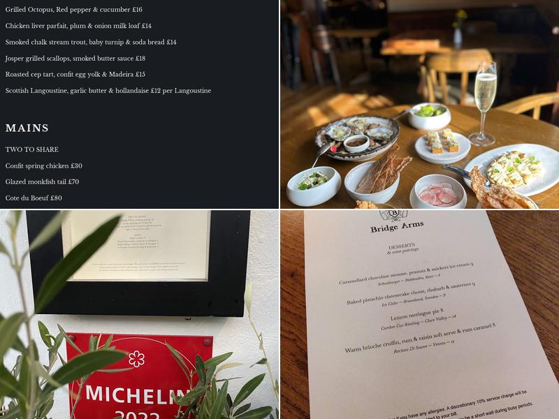 The Bridge Arms Menu