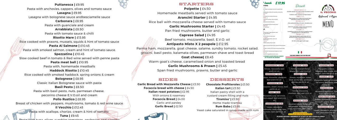 Franco’s Ristorante IL Vecchio Menu