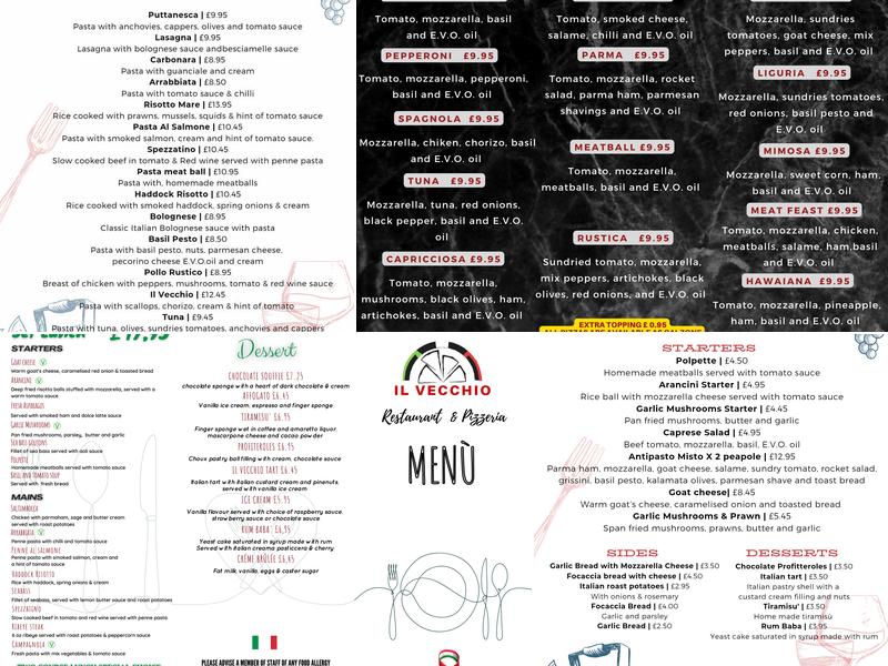 Franco’s Ristorante IL Vecchio Menu
