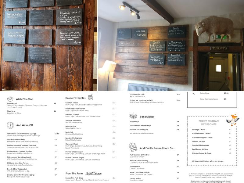 The Pelican Inn Menu