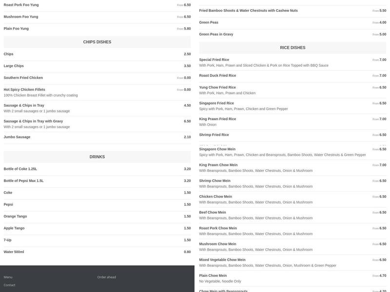Chinese Delights Menu