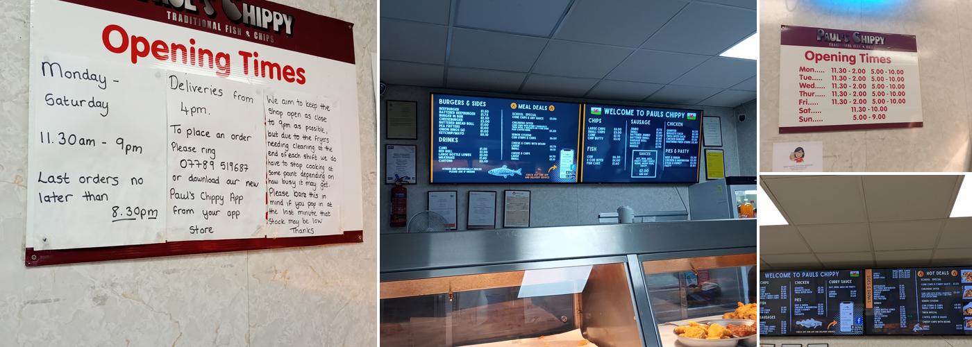 Paul’s Chippy Sarn Menu