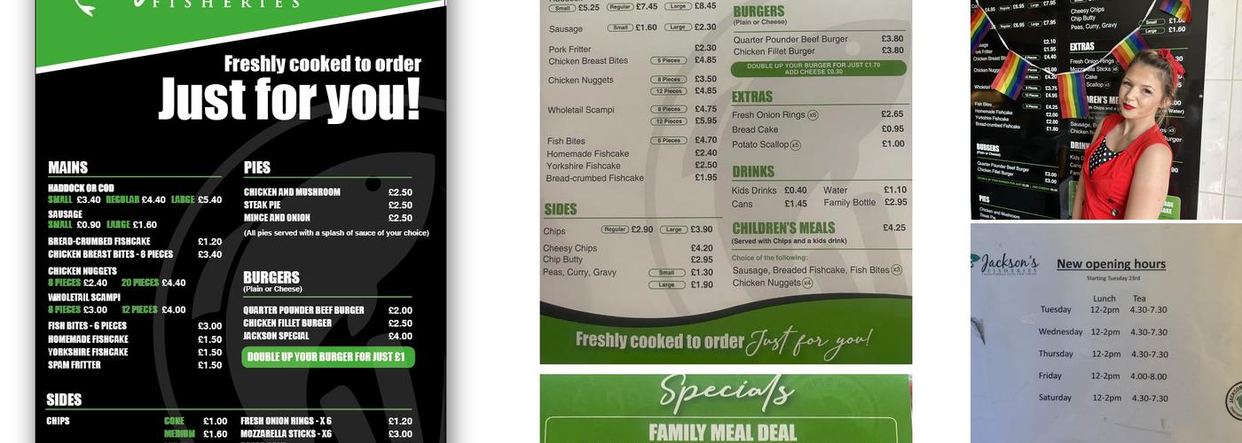 Jackson’s Fisheries Menu