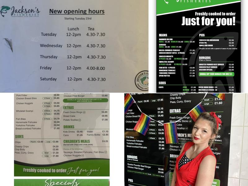 Jackson’s Fisheries Menu