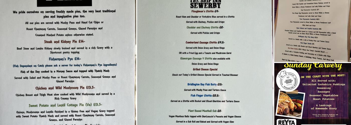 The Ship Inn Menu