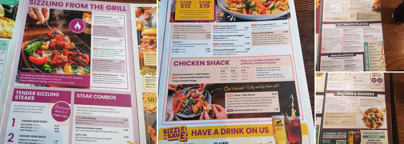 The Friendly Forester Menu