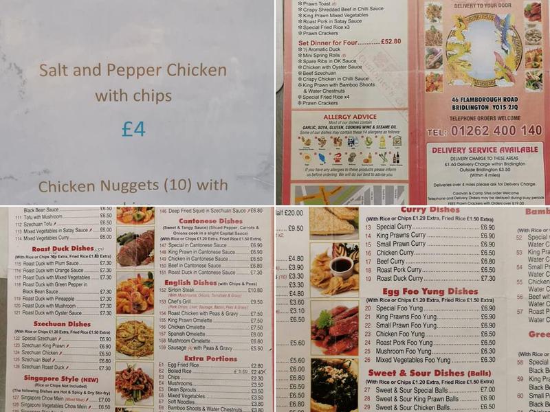 Lung Fung Chinese Takeaway Menu