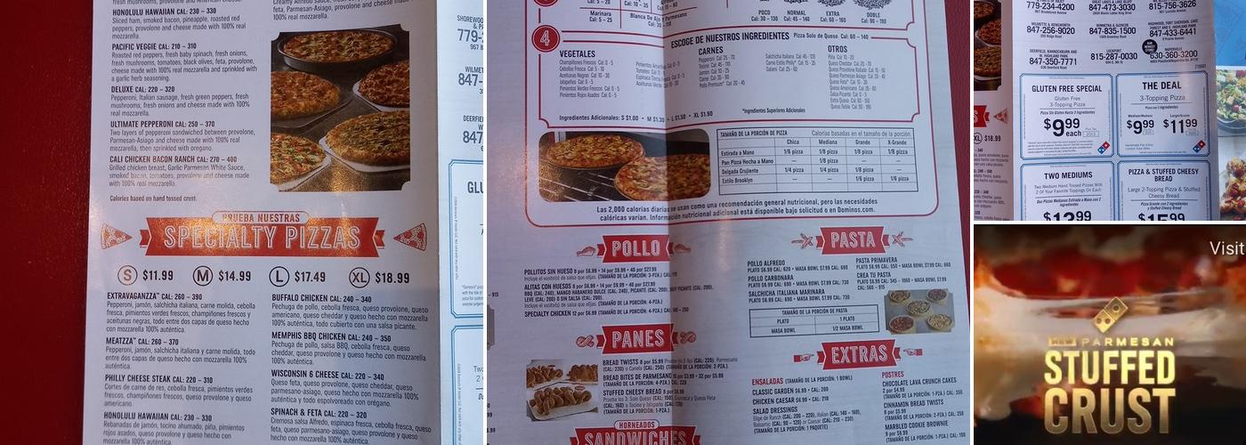Domino's Pizza Menu